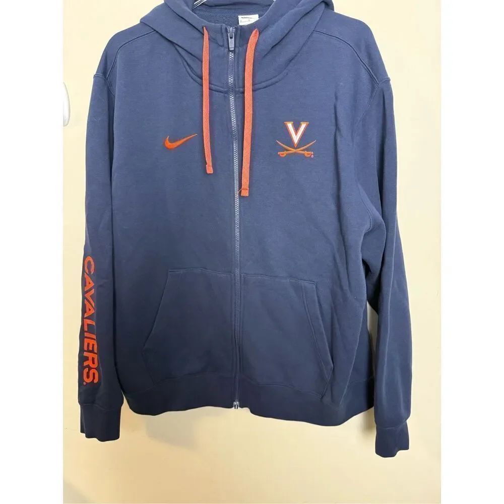Nike UVA Virginia Cavaliers Club Midweight Logo Hoodie Drawstring XL